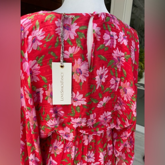 Love Shack Fancy Anila Dress - mambo red size small - Picture 7 of 11